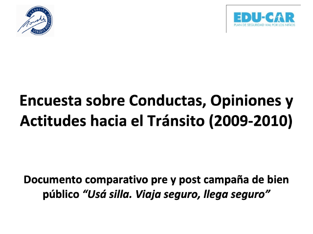 Encuesta sobre conductas, opiniones y actitudes hacia el tránsito – Análisis de la siniestralidad vial infantil en Uruguay